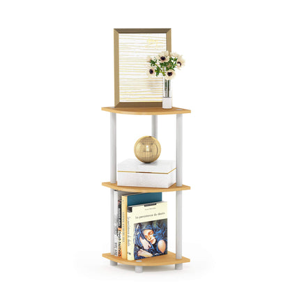 Furinno Turn-N-Tube Corner Shelf, 5-Tier Corner Bookshelf, Open Storage Shelves, for Organization and Storage, Living Room, Home Office, Garage, Bedroom, Black Espresso