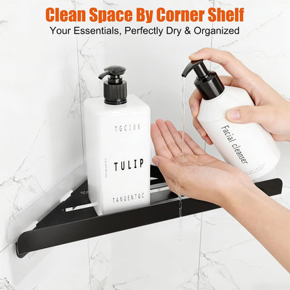 Fikoksol Shower Caddy Storage, Triangle Corner Shelf with Adhesive Hook