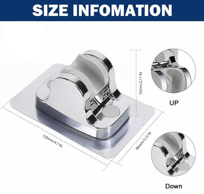 NearMoon Self Adhesive Shower Head Holder-Adjustable Handheld Shower Holder NO Drilling Wall Mount Waterproof (1 Pack, Chrome Finish)