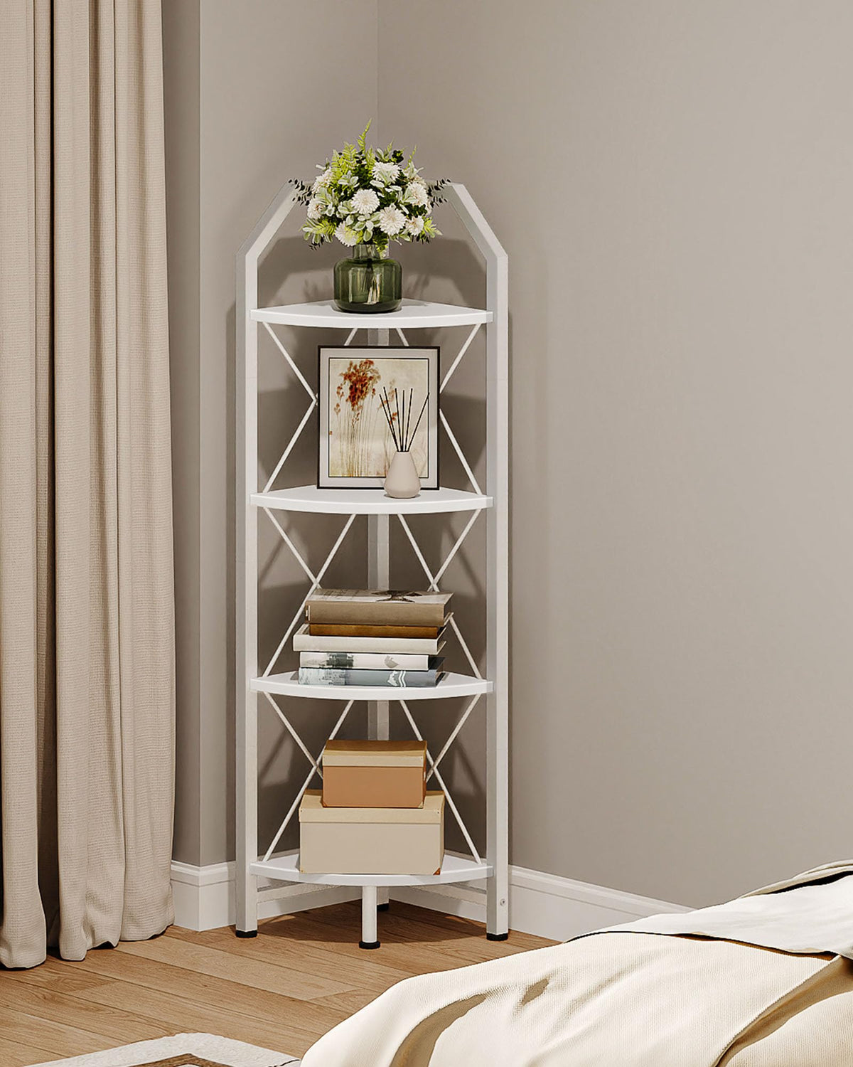 CHOEZON 6-Tier Corner Shelf, Industrial Corner Bookshelf, 71.2" Corner Storage Stand, Plant Stand Display Shelf, Corner Bookcase for Bedroom, Living Room, Home Office, Rustic Brown and Black TCJ11BF