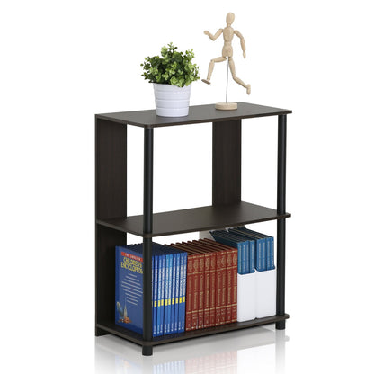 Furinno TURN-N-TUBE Corner Shelf, 5-Tier Corner Bookshelf, Open Storage Shelves, for Organization and Storage, Living Room, Home Office, Garage, Bedroom, Espresso