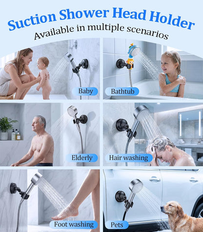 Adjustable Shower Head Holder Suction Cup,No Drill,Large Size