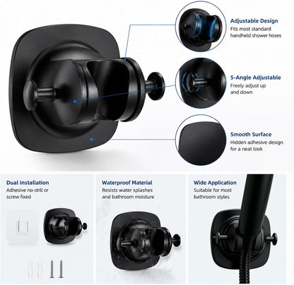 Adjustable Handheld Shower Holder Matte Black