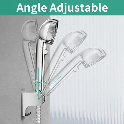Hand Held Shower Head Holder Wall Mount, 2 Hooks, Chrome, 1 Pack