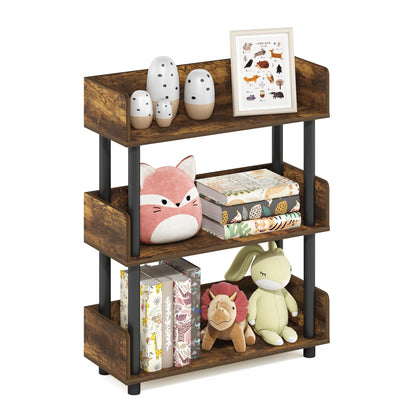 Furinno TURN-N-TUBE Corner Shelf, 5-Tier Corner Bookshelf, Open Storage Shelves, for Organization and Storage, Living Room, Home Office, Garage, Bedroom, Espresso