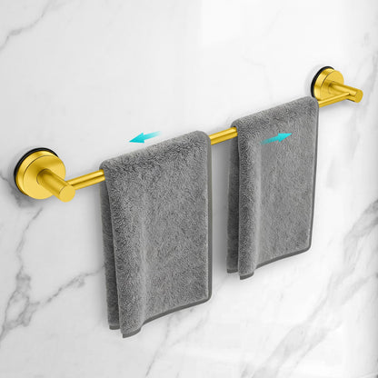 Adjustable Suction Cup Towel Bar for Bathroom Wall,14.6Inch~24 Inch Towel Racks for Bathroom,Stainless Steel Bath Towel Holder for Shower(Brushed Silver)