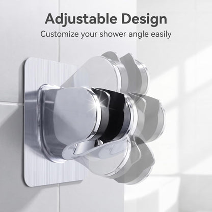 2 Pcs Adjustable Suction Cup Shower Head Holder Removable No Drill for Bath