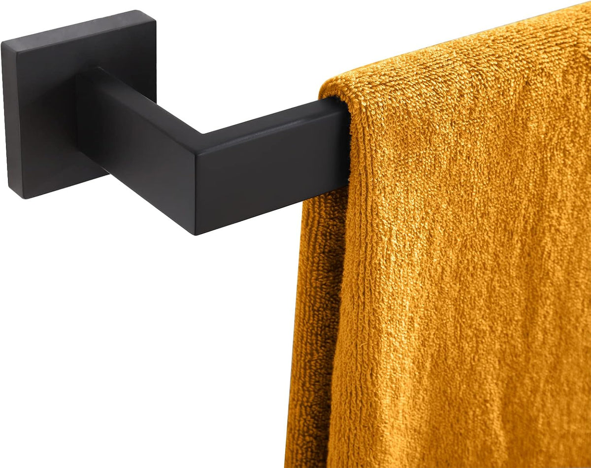 KOKOSIRI 24-Inch Single Towel Bar, Bathroom Kitchen Towel Holder, Wall Mounted SUS304 Stainless Steel Towel Rack, Matte Black, B4003BK-L24