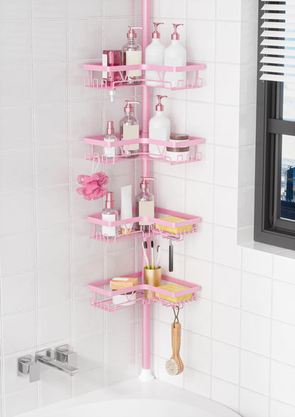 KEGII 4-Tier Corner Shower Caddy Tension Pole, Bathroom Shelf, Bronze