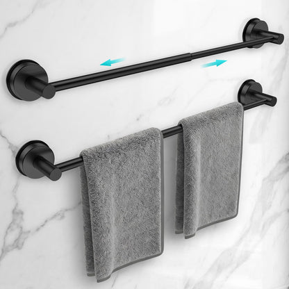 Adjustable Suction Cup Towel Bar for Bathroom Wall,14.6Inch~24 Inch Towel Racks for Bathroom,Stainless Steel Bath Towel Holder for Shower(Brushed Silver)