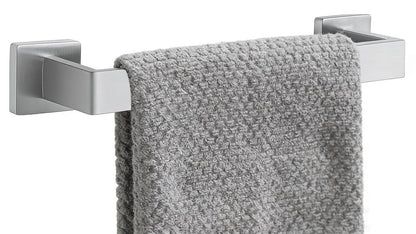 24 Inch Bathroom Towel Bar SUS304 Stainless Steel Matte Black Towel Holder Wall Mounted Heavy Duty Towel Rack Bathroom Towel Rod Modern Square Base Design(1, Matte Black, 24 Inch)
