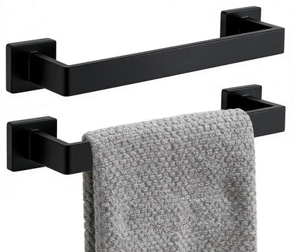 24 Inch Bathroom Towel Bar SUS304 Stainless Steel Matte Black Towel Holder Wall Mounted Heavy Duty Towel Rack Bathroom Towel Rod Modern Square Base Design(1, Matte Black, 24 Inch)