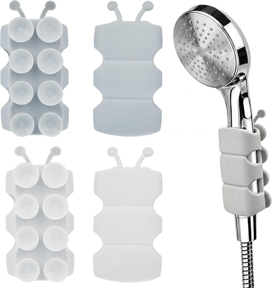 Riakrum 4 Pcs Silicone Shower Head Holder, Handheld No Drill Mount