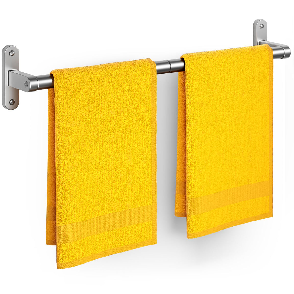 Powools Brushed Nickel 24" Towel Rack, Rustproof Wall Mounted Towel Bar