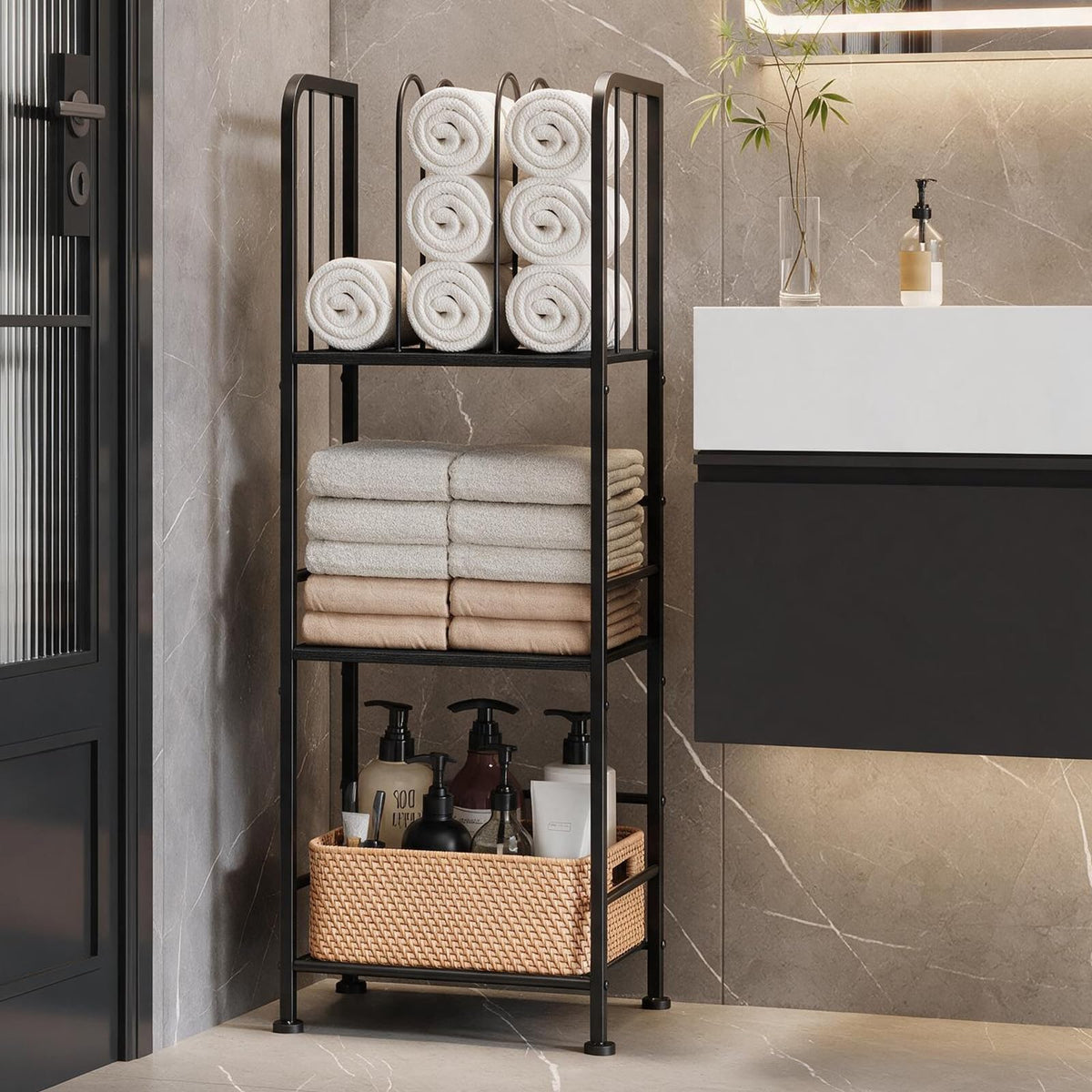 3-Tier Freestanding Towel Racks for Bathroom, Towel Rack Stand