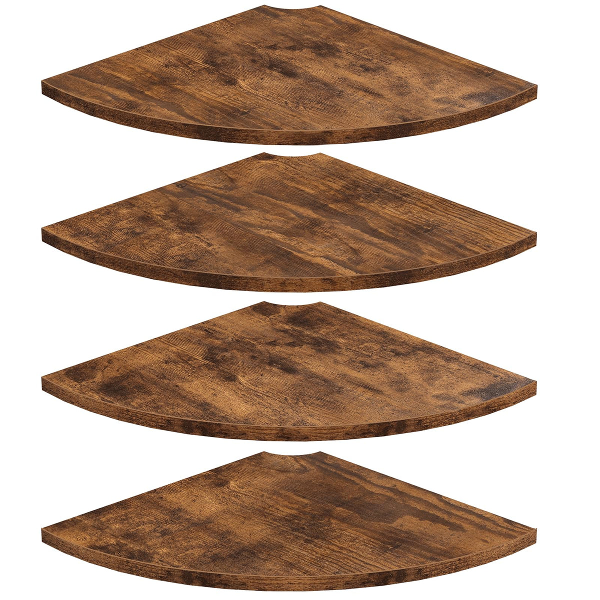 Homode Corner Floating Shelves, Set of 4 Round Corner Shelf Wall Mount with Cord Hole, 12 Inch Wood Curved Corner Hanging Shelf for Cable Box, Speaker, TV Cords, Books, Plants, White