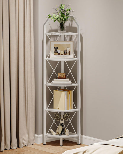 CHOEZON 6-Tier Corner Shelf, Industrial Corner Bookshelf, 71.2" Corner Storage Stand, Plant Stand Display Shelf, Corner Bookcase for Bedroom, Living Room, Home Office, Rustic Brown and Black TCJ11BF