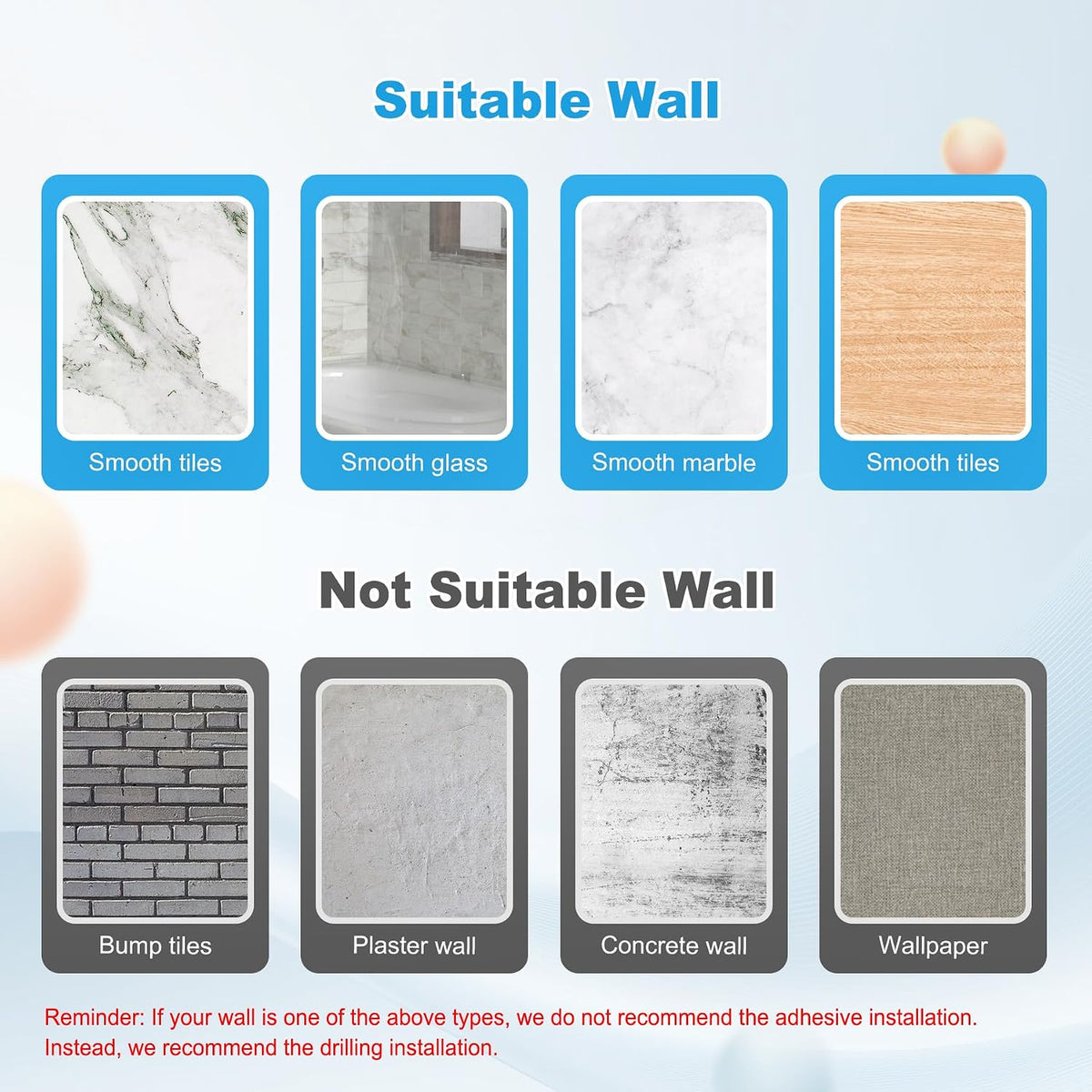 Hibbent 2 Pack Shower Head Holder, Strong Adhesive Shower Wand Holder