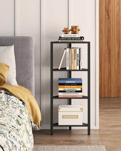 TUTOTAK Corner Shelf with LED Light, 6-Tier Corner Bookshelf