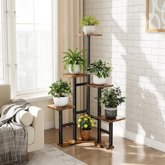 Yzosvki Corner Plant Stand Indoor 6 Tiered Corner Plant Shelf