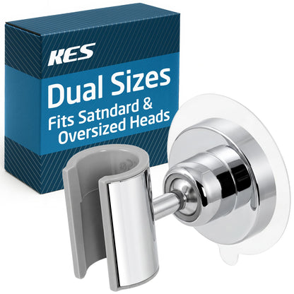 KES All Metal Shower Head Holder, Dual-Size Opening, Brushed Steel