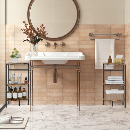 CADUKE Pedestal Sink Storage, 2 Pack Bathroom Under Vanity Storage Shelf