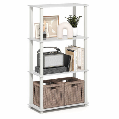 Furinno TURN-N-TUBE Corner Shelf, 5-Tier Corner Bookshelf, Open Storage Shelves, for Organization and Storage, Living Room, Home Office, Garage, Bedroom, Espresso