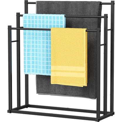 Honiter Towel Racks for Bathroom, 5 Tier Wide Towel Drying Rack Outdoor, Free Standing Towel Rack, Pool Towel Blanket Stand and Display Rack for Oversized Bath Towels
