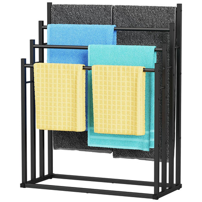 Honiter Towel Racks for Bathroom, 5 Tier Wide Towel Drying Rack Outdoor, Free Standing Towel Rack, Pool Towel Blanket Stand and Display Rack for Oversized Bath Towels