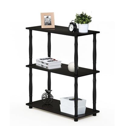 Furinno TURN-N-TUBE Corner Shelf, 5-Tier Corner Bookshelf, Open Storage Shelves, for Organization and Storage, Living Room, Home Office, Garage, Bedroom, Espresso