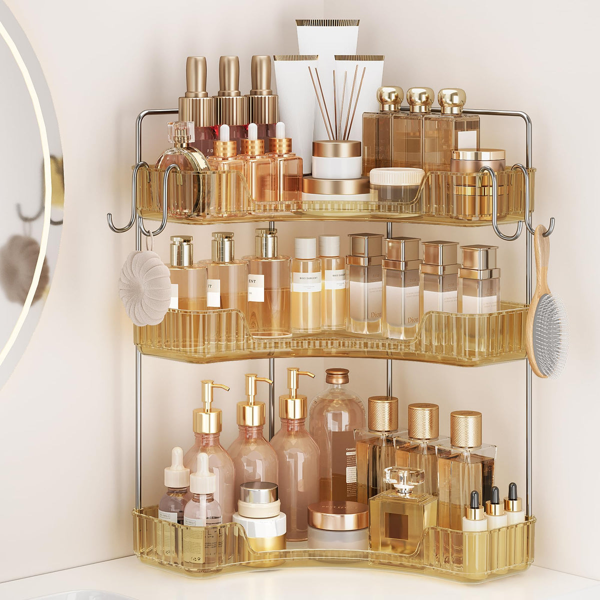 Corner Bathroom Counter Organizer 3-Tier Bathroom Organizer