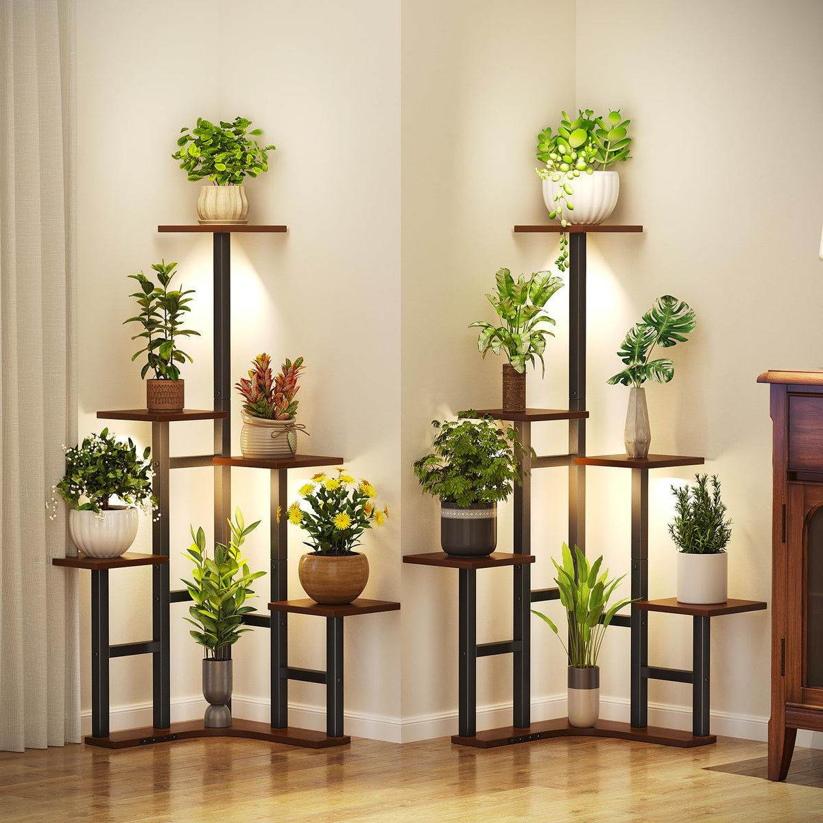 Yzosvki Corner Plant Stand Indoor 6 Tiered Corner Plant Shelf
