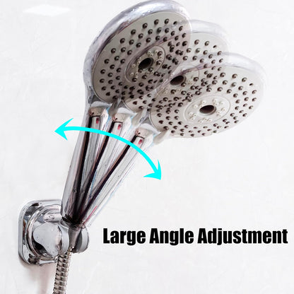 Shower Head Holder, Adjustable Handheld Shower Head Holder Adhesive or Screw Wall Mount Shower Wand Holder Waterproof by Lofekea (2 Pack, Chrome)