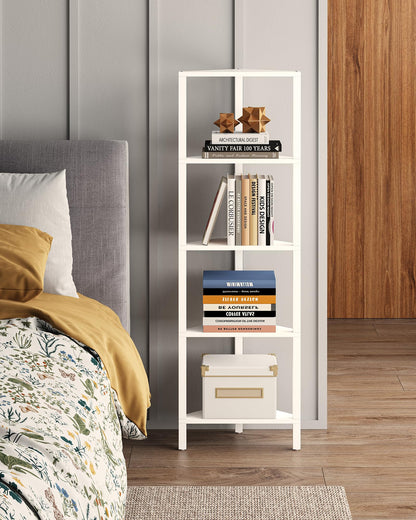 TUTOTAK Corner Shelf with LED Light, 6-Tier Corner Bookshelf
