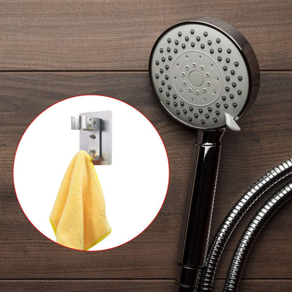 Chengu 2 Pack Shower Head Holder Strong Adhesive Shower Head Wall Mounting Bracket Adjustable Wand Holder with 2 Hanger Hooks No Drill Need(2 Pack)