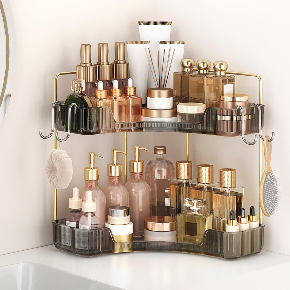 Corner Bathroom Counter Organizer 3-Tier Bathroom Organizer