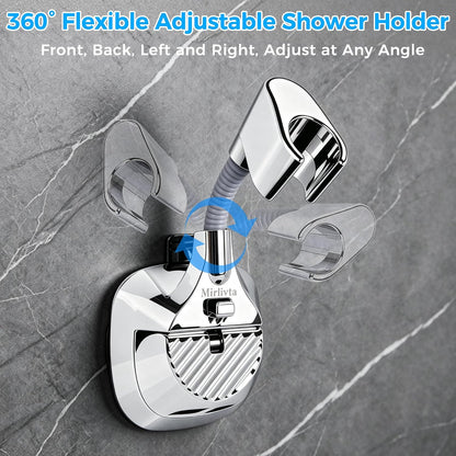 Handheld Shower Head Holder, 33lb Suction Cup, Adjustable, Chrome