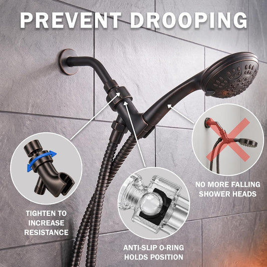 Aqua Elegante Adjustable Shower Arm Bracket - Oil-Rubbed Bronze